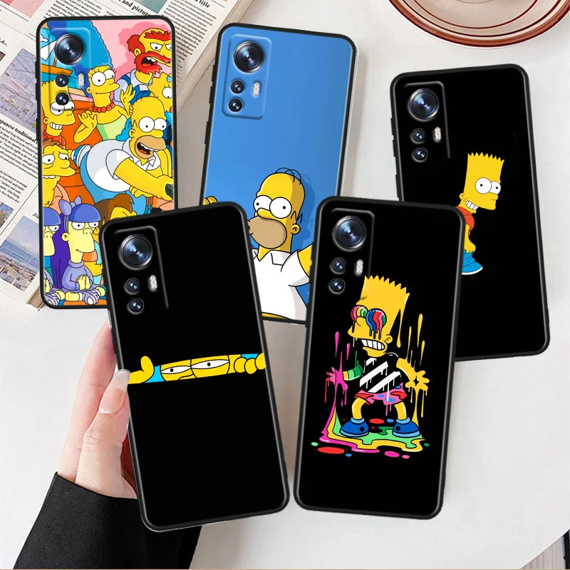

Animation Simpsons Phone Case For Xiaomi Mi 12T 12S 12X 11i 11X 11T 11 10T 10S Ultra Pro Lite Black Soft Cover