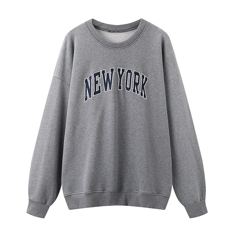 

Oversize Women Soft Cotton O Neck Pullover 2022 Spring-autumn Fashion Ladies Vintage Pullover Female Printed Pullover Top