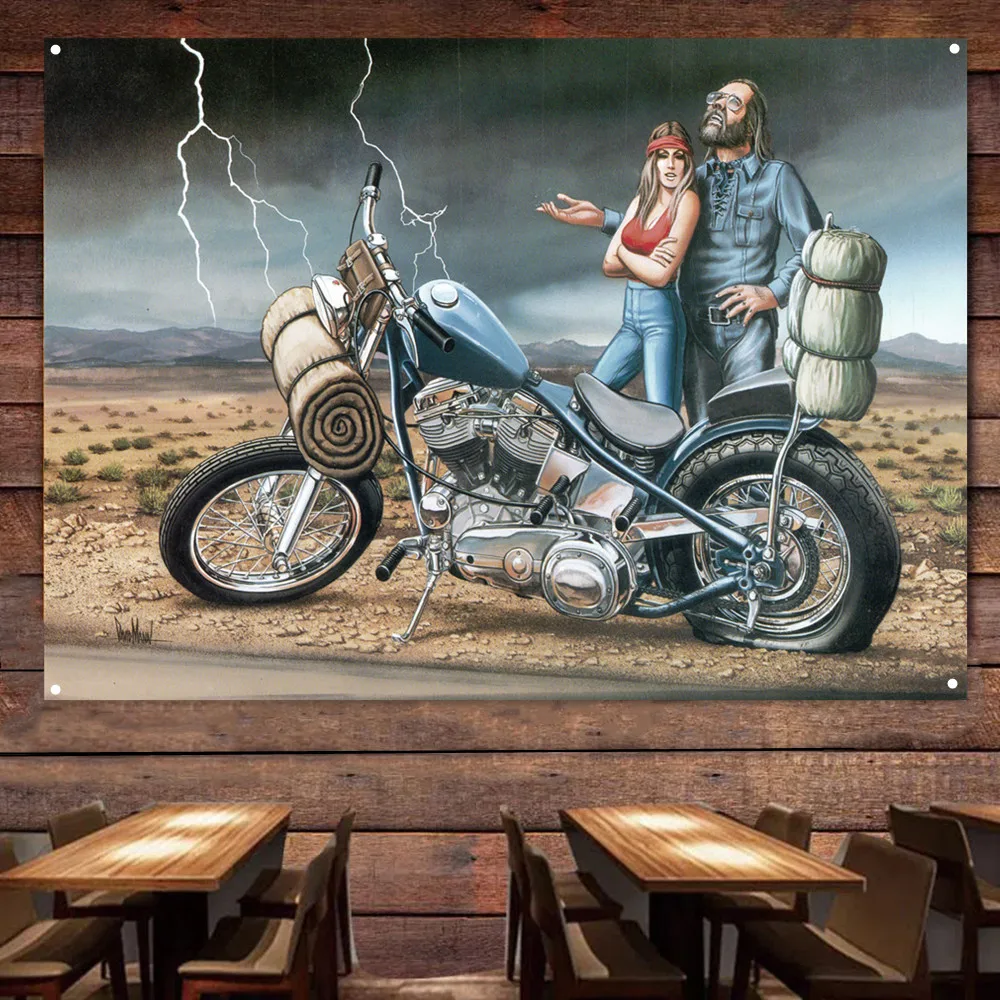 

Картина на стену для гаража с изображением мотоцикла