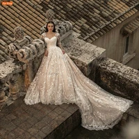 luxury champagne mermaid wedding dresses 2022 summer half sleeves wedding gowns lace appliques bride gowns robes de soir%c3%a9e