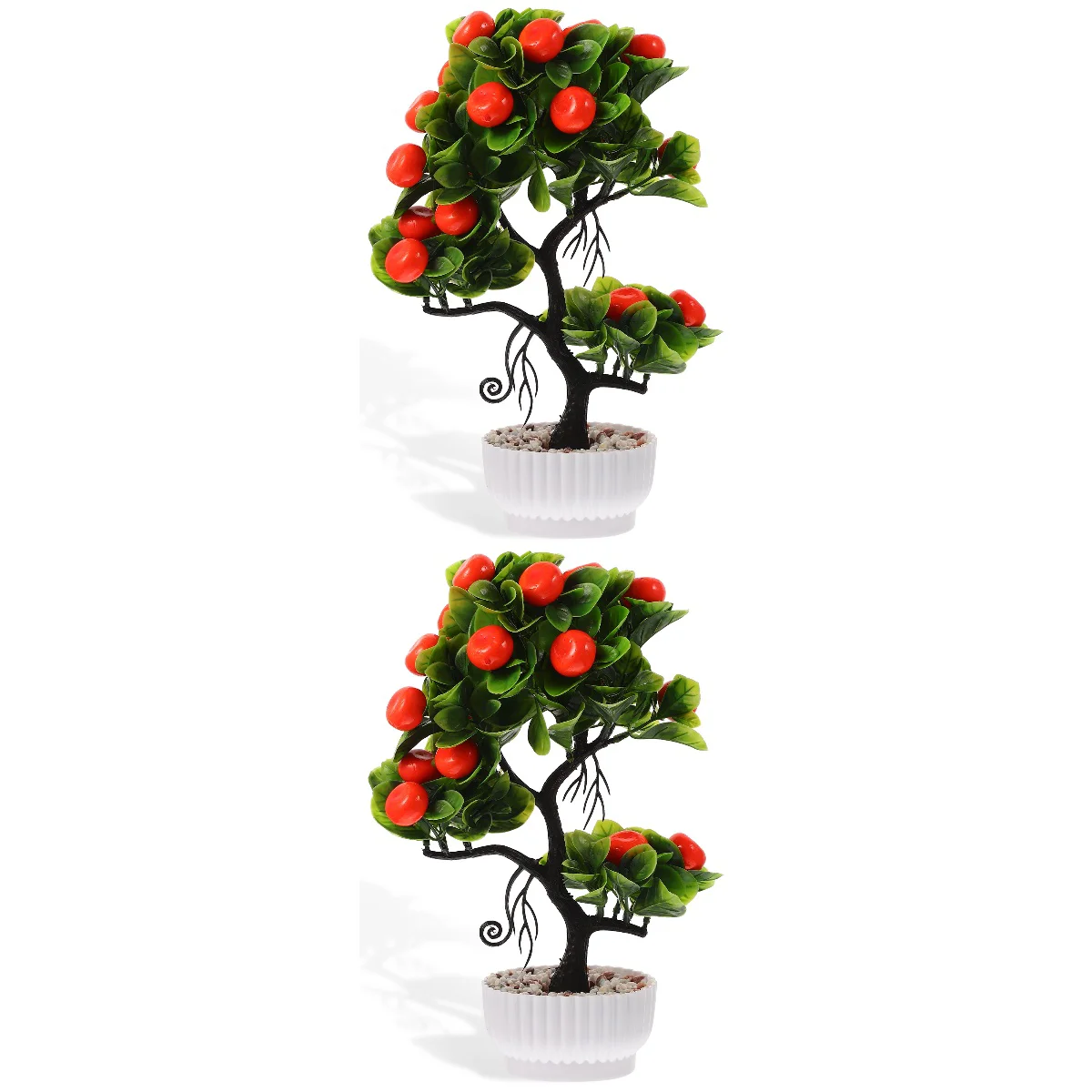 

2pcs Fruit Tree Artificial Potted Fruit Tree Bonsai Decor for Party Garden