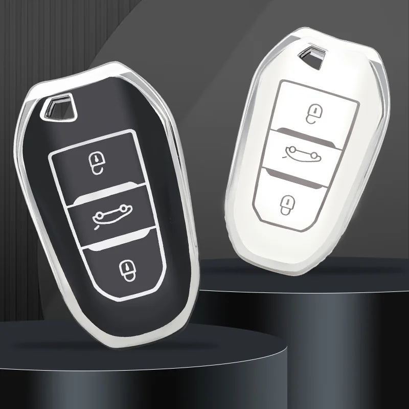 

Soft TPU Car Key Case Cover Shell Fob Holder For Peugeot 308 408 508 2008 3008 4008 5008 For Citroen C4 C6 C3-XR Accessories