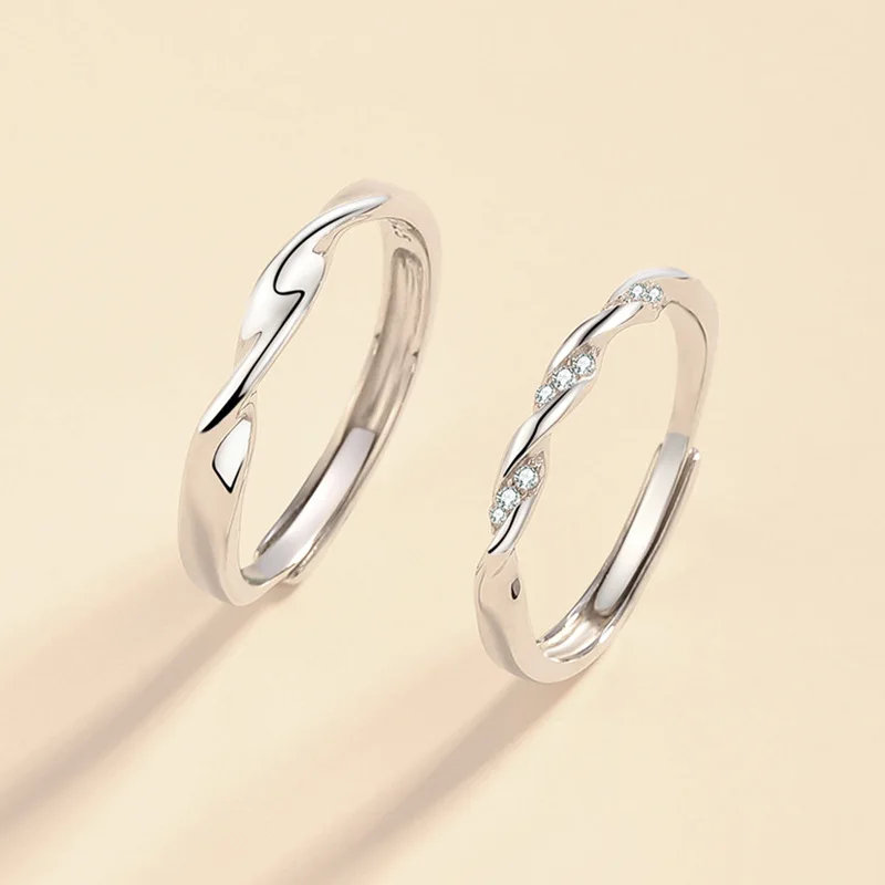 

Mobius Strip Sterling Silver Couple'S Couple Rings Pair Of Men And Women Light Luxury Minority Design New Sansheng III Ring