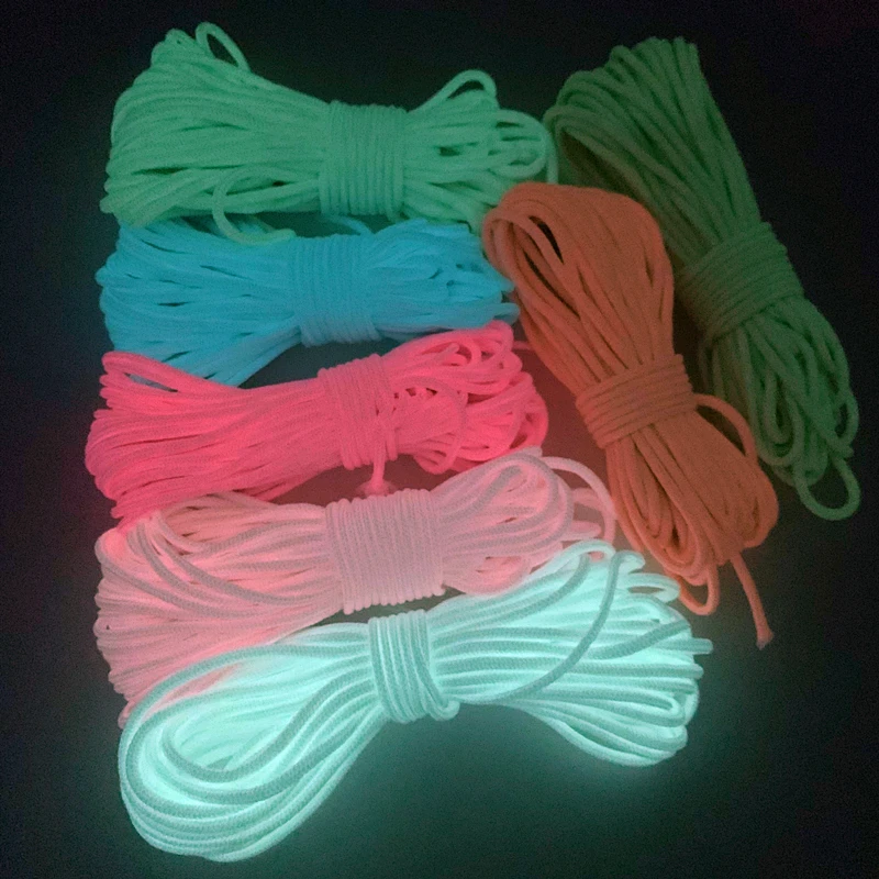 

Glow In The Dark Luminous Paracord 550 100FT Parachute Cord Lanyard Rope 9 Strands Cores Outdoor Survival Ropes 1/5/10M