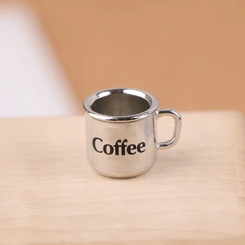 Миниатюрная металлическая чашка для кукол MYPANDA