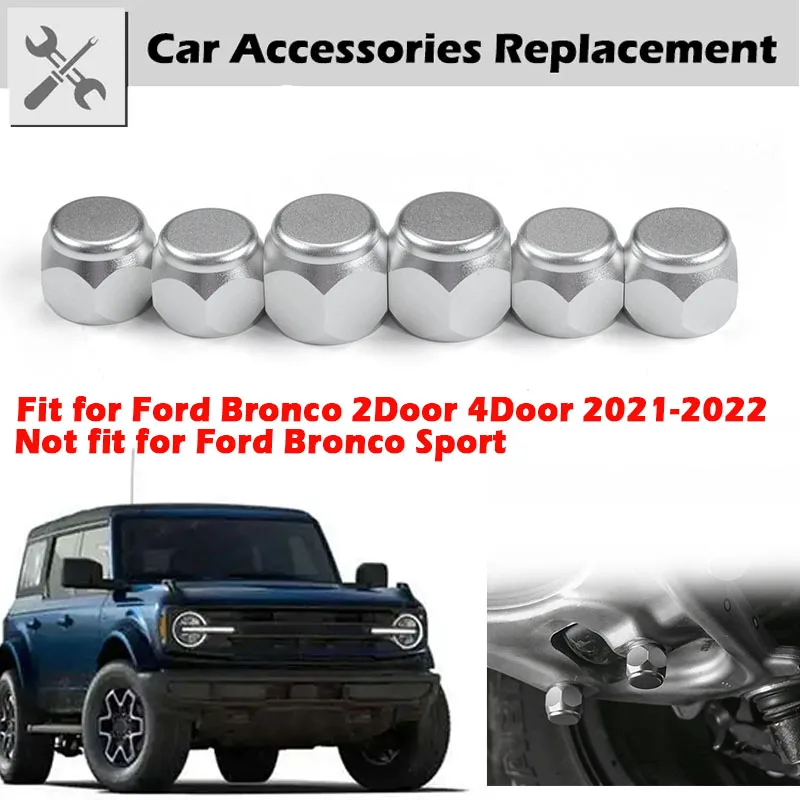 

Rhyming 6x Lower Control Arm Bolt Cover Chassis Bolt Cover Protector Fit For Ford Bronco 2021 2022 2/4 Door Car Accessories