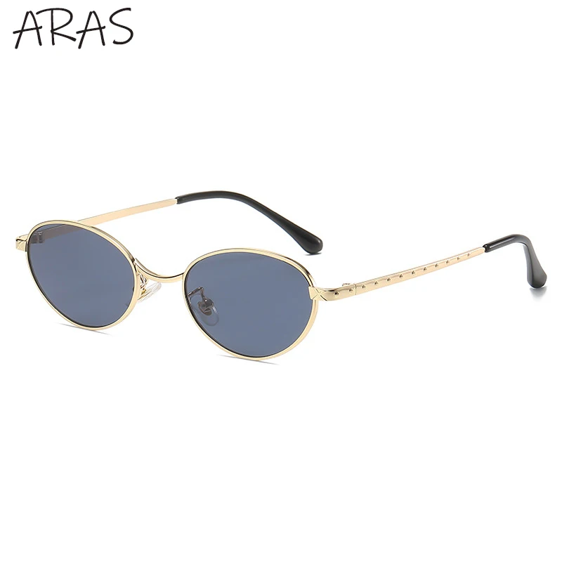 

Vintage Small Oval Sunglasses Women 2023 New Fashion Luxury Brand Designer Metal Frame Round Sun Glasses For Men Gradient Shades