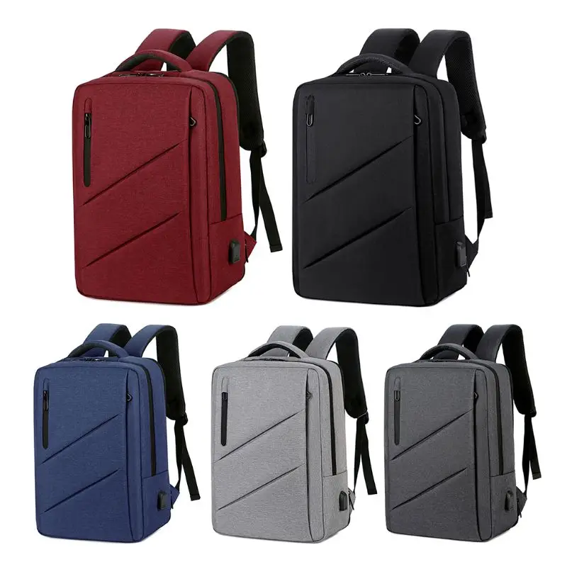 

Multiple Pockets Travel Business College School Book Bag with USB Charging Port