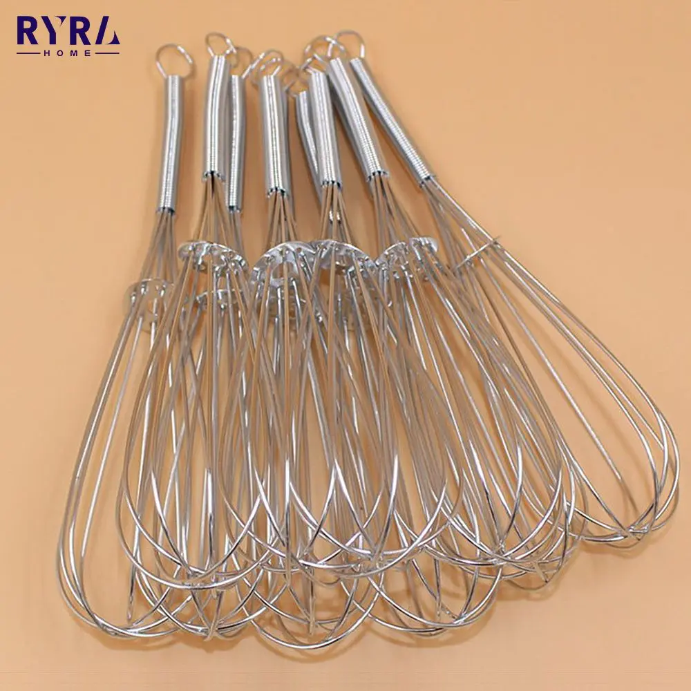 

1/5Pcs Stainless Steel Balloon Wire Whisk Multifunctional Rotary Manual Egg Beater Mixer Cream Whisk Mixer Kitchen Accessories
