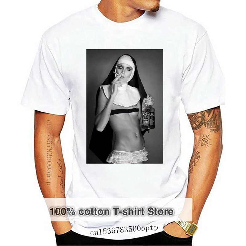 

Nun Smoking & Drinking T Shirt Funny Cool Designer Summer Top Gift Present 010199