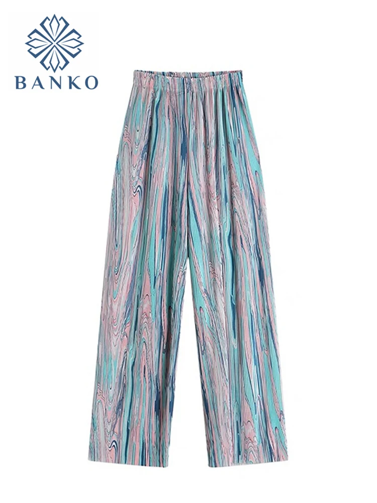 

2022 New Spring Hip-pop Pants Women Trendy Pleated Soft High Waisted Fashion Long Trousers Tie Dye Aesthetic Oversize Ins Street