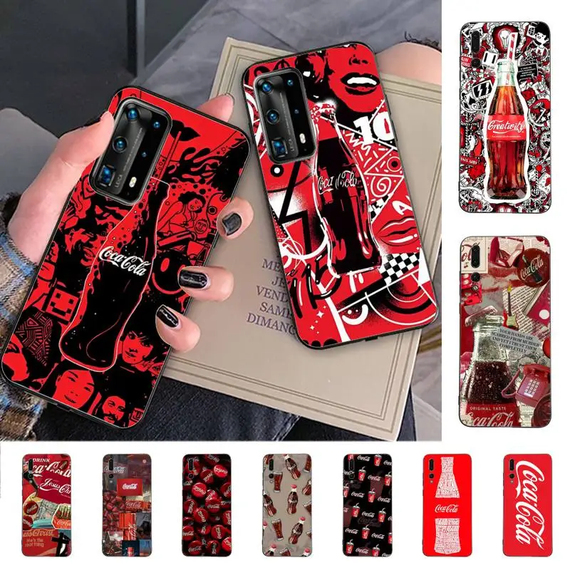 

Fashion Drink Co-ca-cola Phone Case for Huawei P30 40 20 10 8 9 lite pro plus Psmart2019