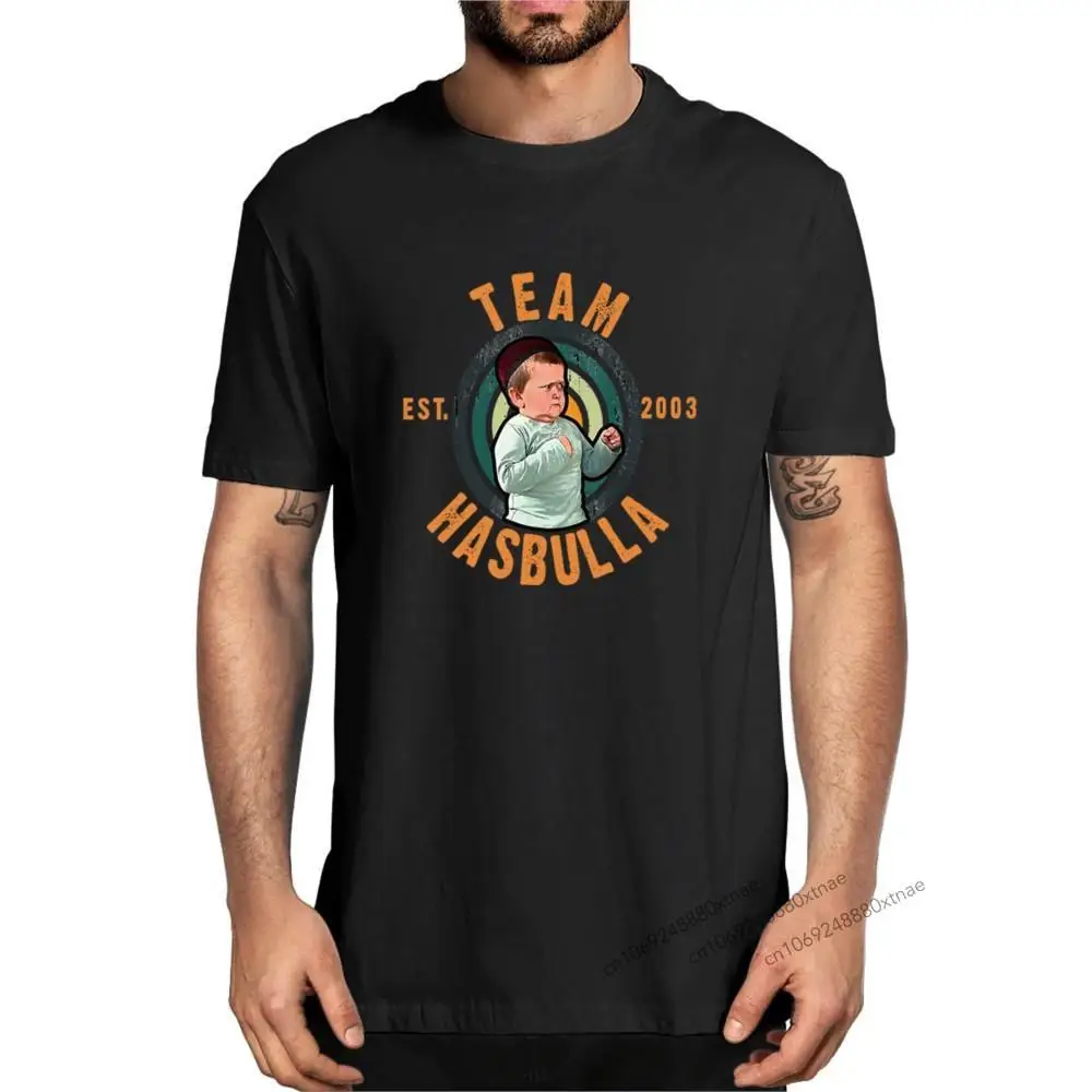 

100% Cotton Team EST.2003 Hasbulla Hasbullah Smile Classic 2021 Summer Men's Novelty T-Shirt Women Casual Streetwear Hipste Tee