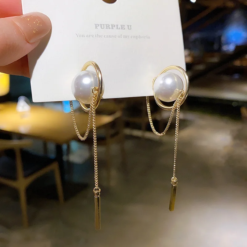 

2022 New S925 Silvers Combination Pearl Dangle Earrings Long Temperament Classic Jewellery for Woman Earrings Metal Fashion