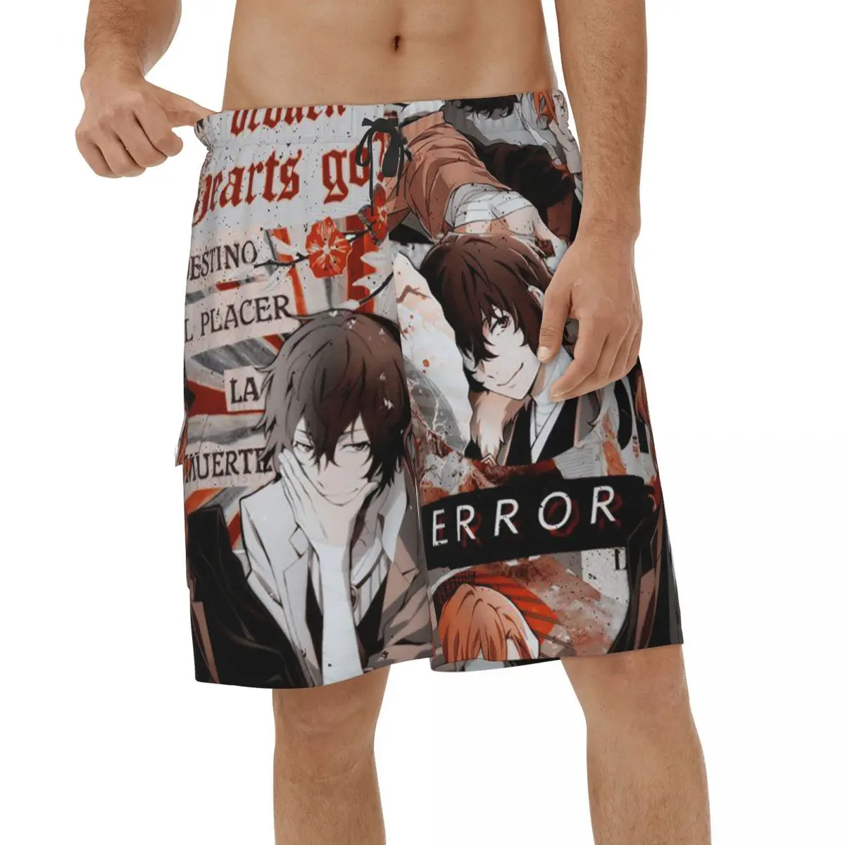 

Мужские летние пляжные шорты с принтом чууя накахара