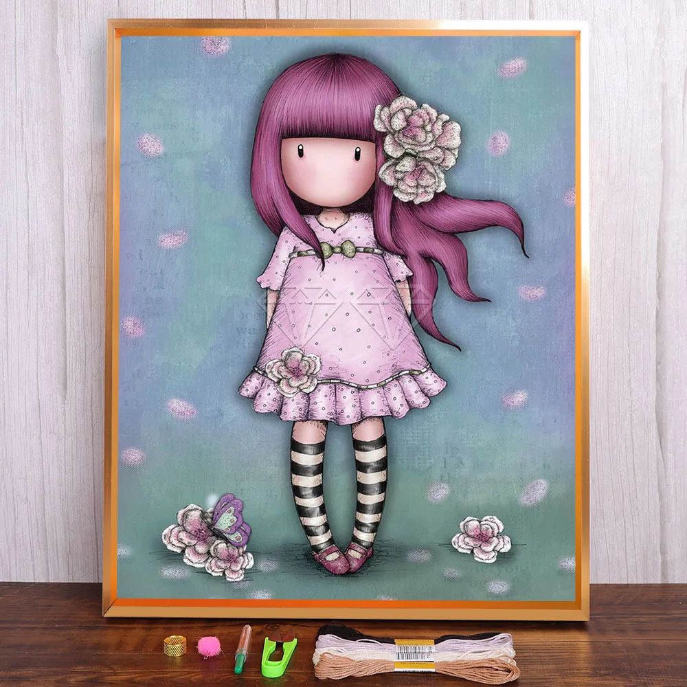 

Cartoon Girl Princess Printed Canvas 11CT Cross-Stitch Embroidery Complete Kit DMC Threads Needlework Handiwork Promotions