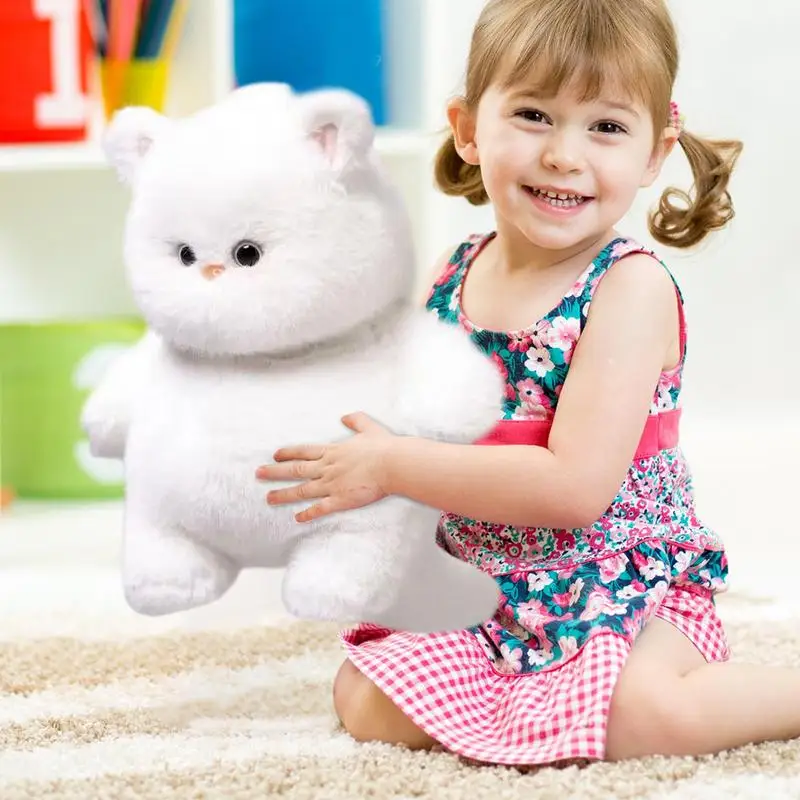 Белый кот чучело милая тряпичная кукла кошка мягкие плюшевые ручной работы с