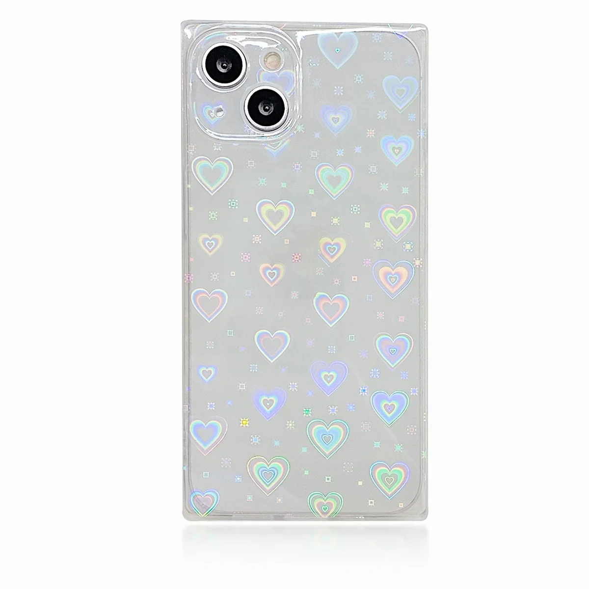 

1pc Shockproof Bling Love Heart Glitter Heart Pattern Phone Protective Cover Compatible with 13