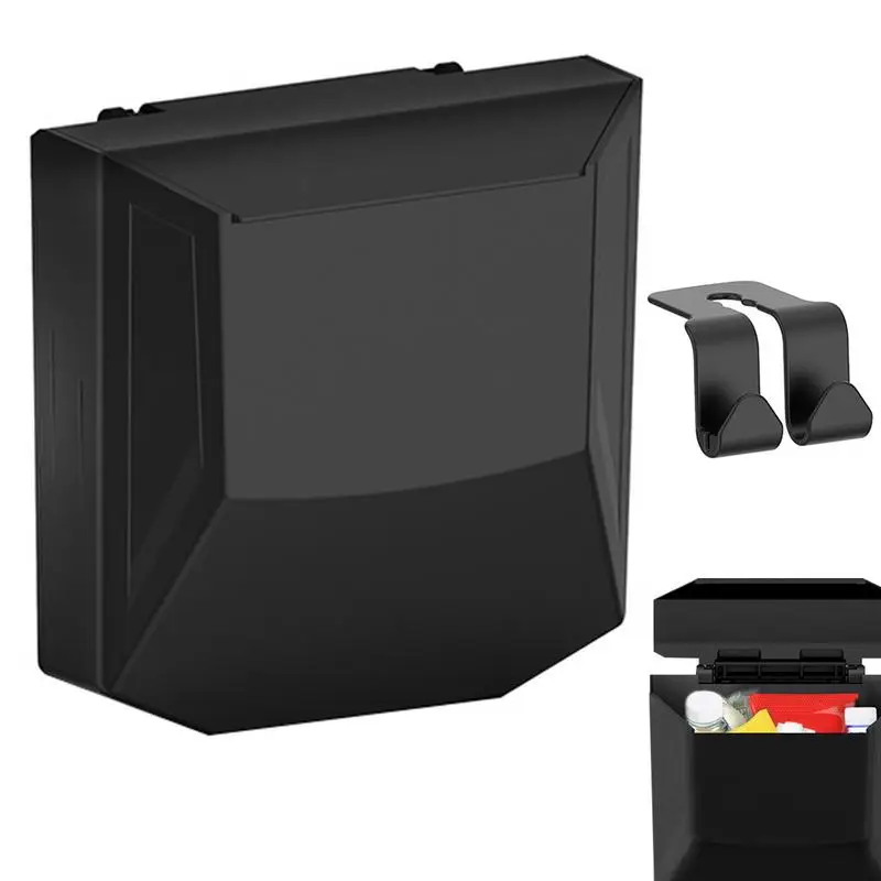 

Car Trash Bin Lid Hanging Vehicle Garbage Dust Case Storage Box Plastic Pressing Square Trash Can Type Auto Car Supplies