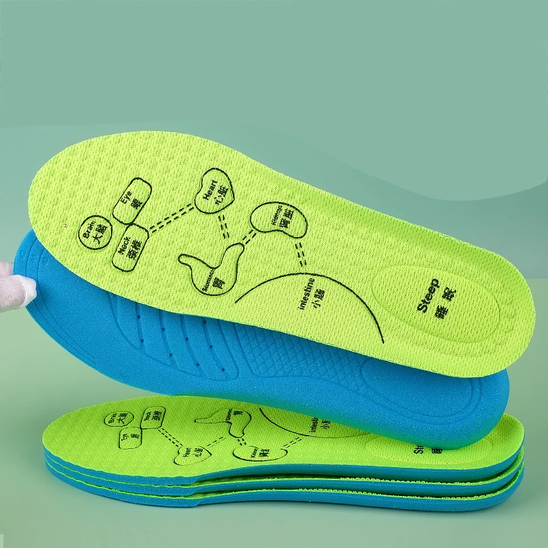 4PCS Foot Acupressure Insole Men Women Soft Breathable Sports Cushion Inserts Sweat-absorbing Deodorant Insole Shoe Pads