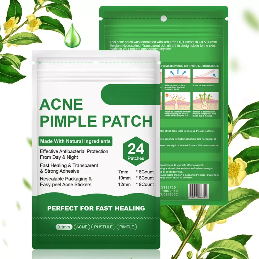 

24pcs Ultra-thin Acne Pimple Remover Patches Acne Treatment Stickers Kit Blemish Spot Skin Care Face Care Tool