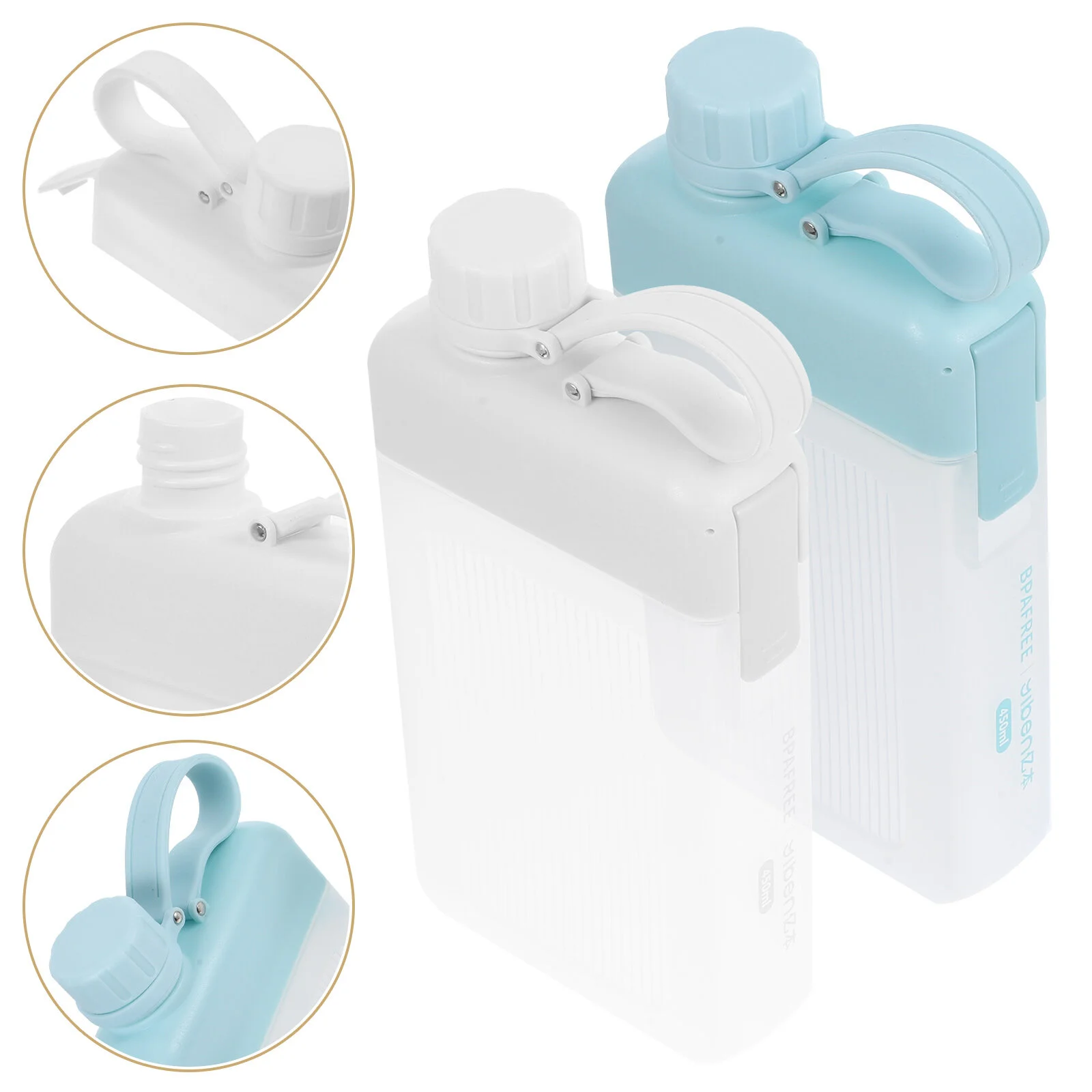 

2 Pcs Portable Water Kettles Sport Flat Holder Pocket 20X10X4CM Outdoor Pp Handheld Running