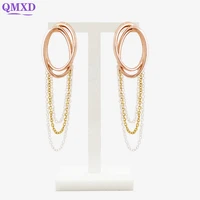trendy gold hoop chain earrings drop earrings for women dinner wedding accessories fashion statement earring luxury jewelry