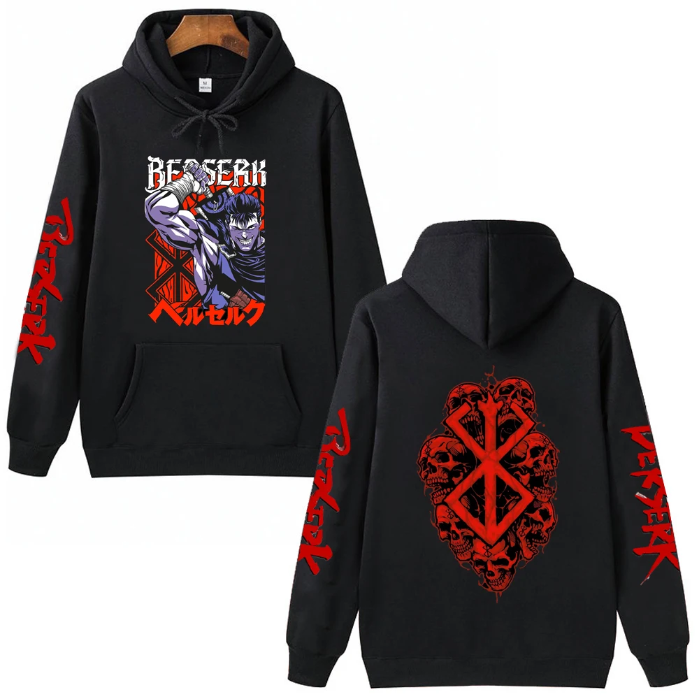 

Толстовка Berserk с аниме принтом, модная уличная одежда в стиле Харадзюку, хип-хоп для мужчин и женщин