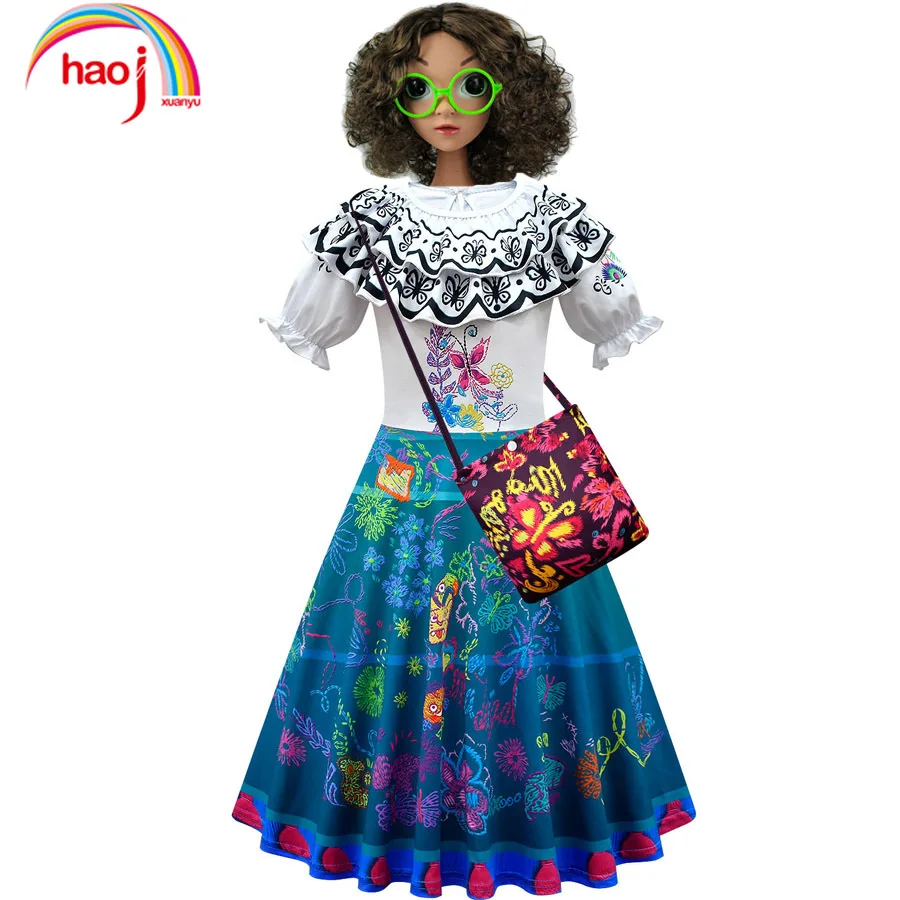 Encanto Cosplay Mirabel Madrigal Costume Girl Dress Girls Fancy Dresses for Halloween Princess Christmas Clothing |