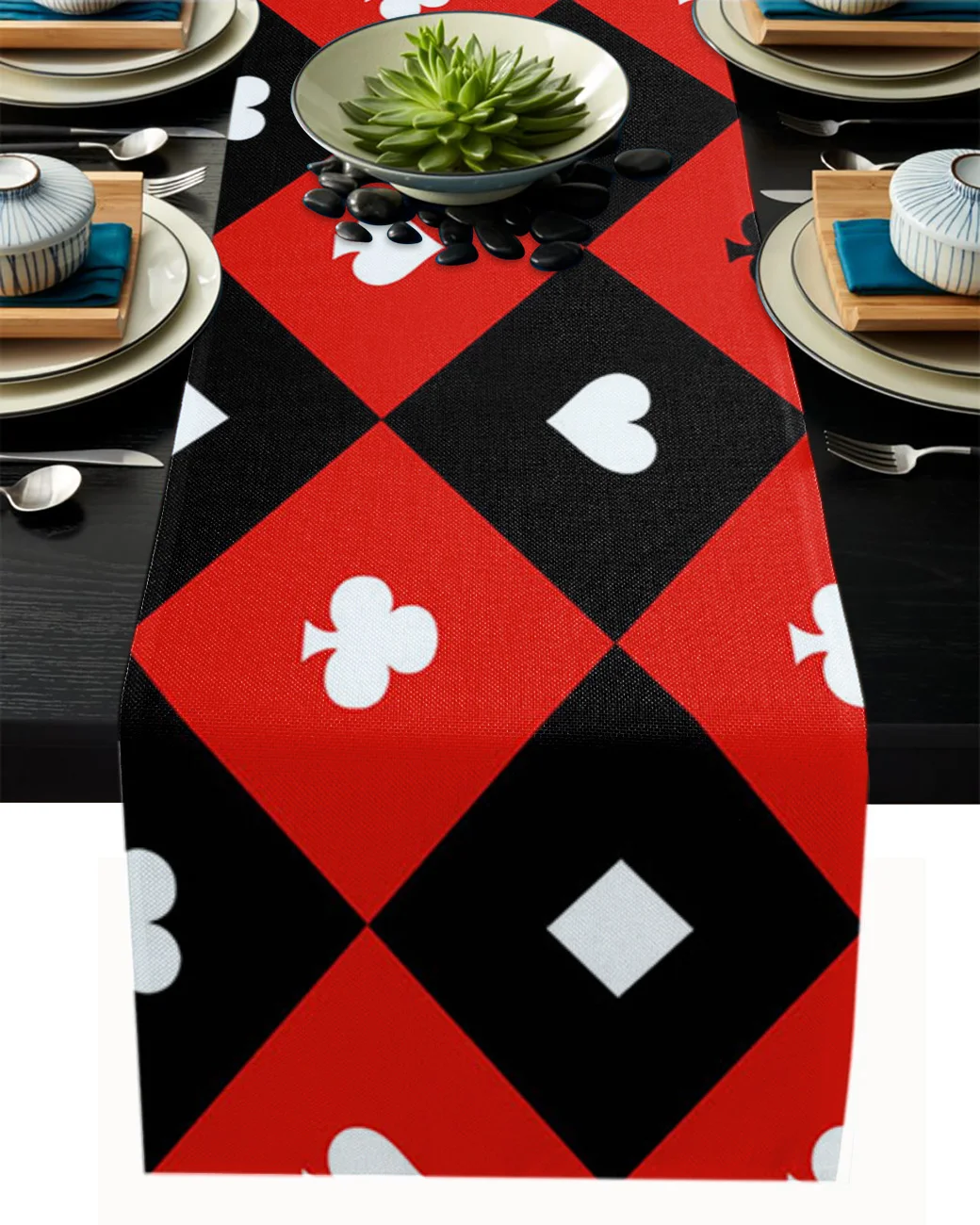 

Love Geometric Squares Tablecloth Table Runner Decoration Home Decor Dinner Table Decoration Table Decor