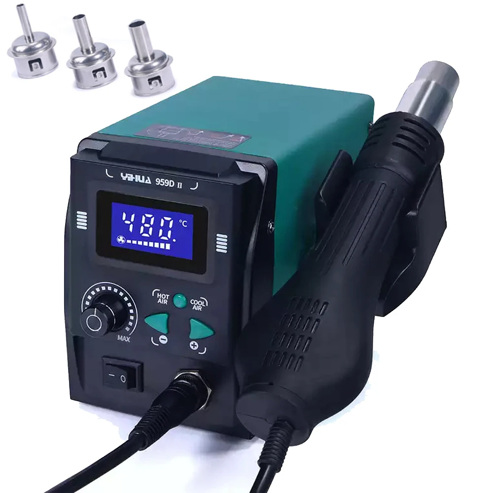 YIHUA 959D-II 700W Professional Hot Air Soldering Station Phone Repair Welding Tools Rework Heat Station with Hot Air Gun Nozzle