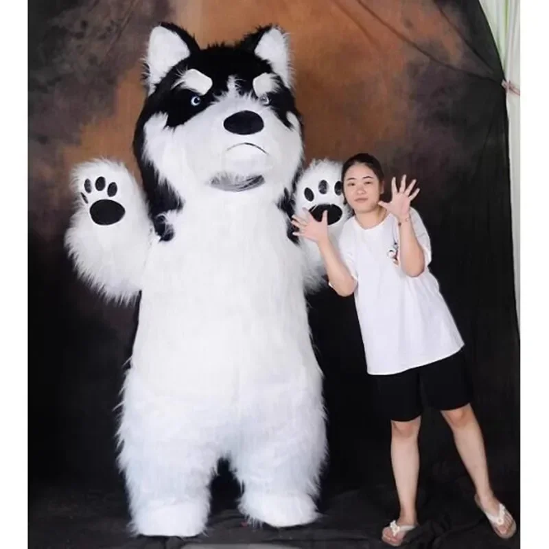 260 см огромный надувной сибирский хаски собака костюм талисмана нарядное платье