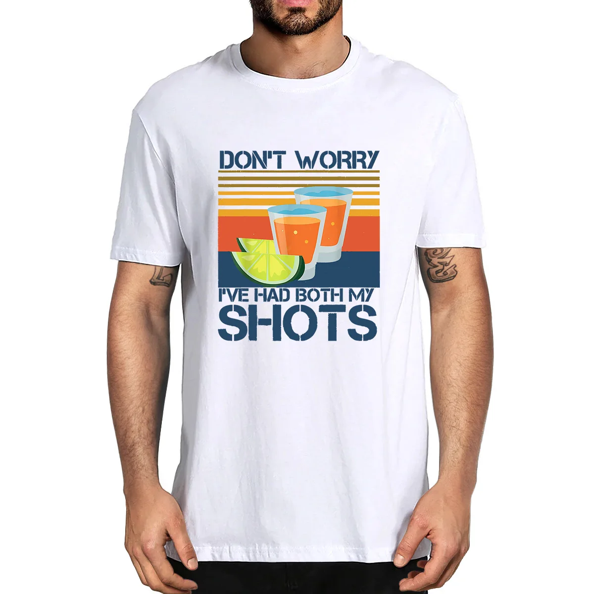 

Cotton Don't Worry I've Had Both My Shots Tequila Lover Funny Summer Men's Novelty T-Shirt Women Casual Streetwear EU Unisex Tee