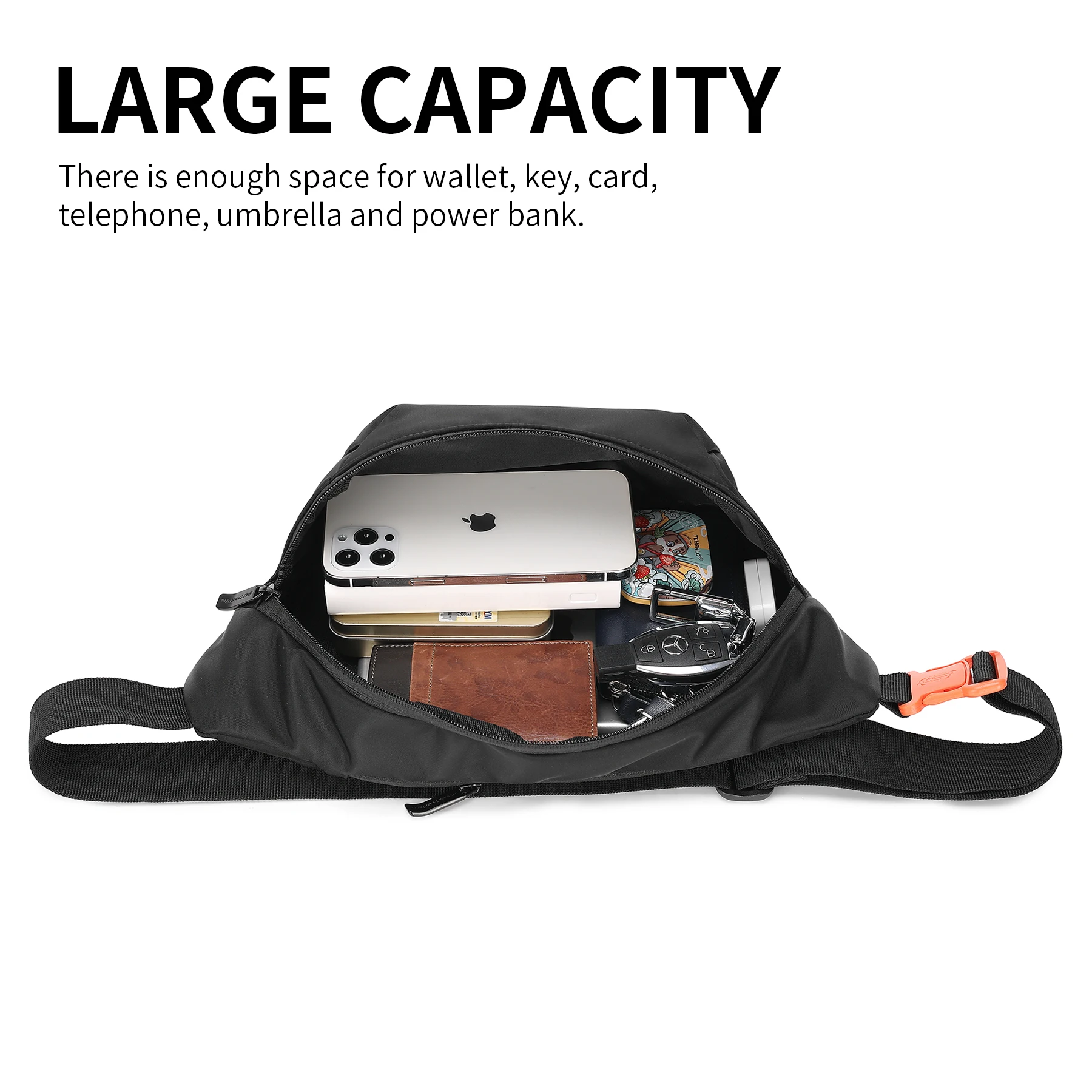 SKECHERS Waist Bag for Men Women Sport Fitness Fanny Pack for Running Hiking Durable Lightweight Fanny Bag for Outdoor Sports