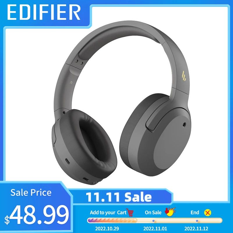 Kup EDIFIER W820NB Słuchawki Bezprzewodowe Hybrydowe ANC Aktywna Redukcja Szumów Hi-res Audio Bluetooth 5.0 40mm Sterownik Zestaw Słuchawkowy Bluetooth