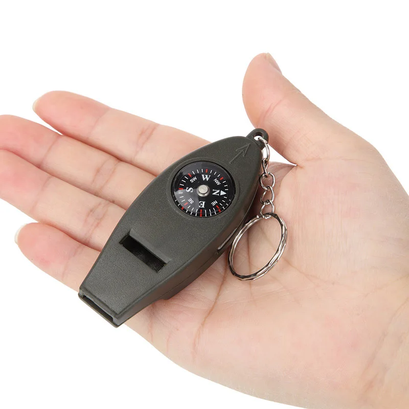 

Multifunctional 4 In1 Compass Thermometer Whistle Magnifier EDC Tools for Traveling Camping Hiking Gear Climbing Outdoor Sports