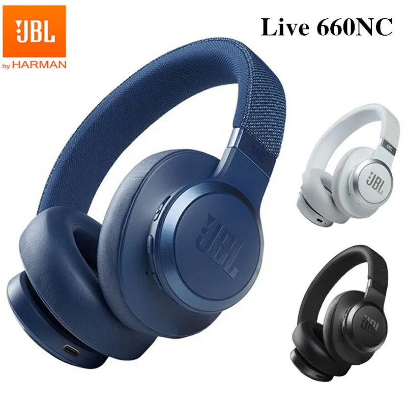 

JBL Live 660NC Wireless Headset Over-Ear Active Noise-Cancelling Bluetooth Headphone With Long Lasting Battery Voice Assistant