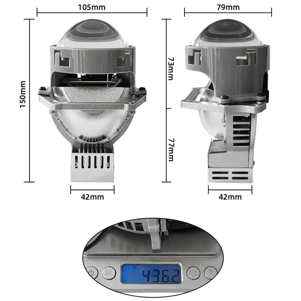 3-дюймовый мощный двухобъективный проектор с двумя линзами Ультраяркий лазерный