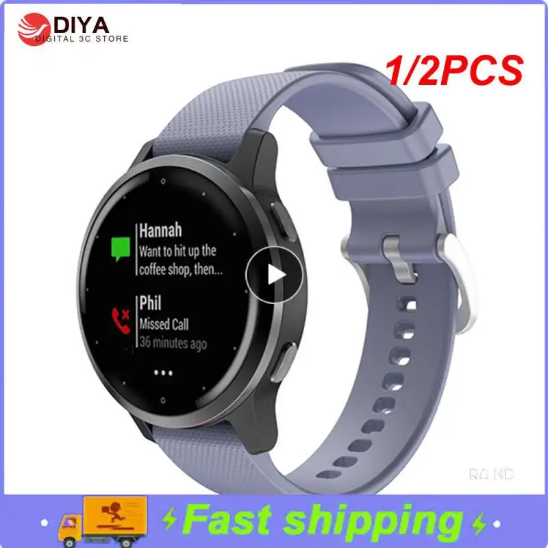 

1/2 шт., силиконовый Серебряный ремешок с пряжкой для Garmin Vivoactive 4s/vivomove 3s, сменный ремешок для часов 18 мм, 10 цветов на выбор