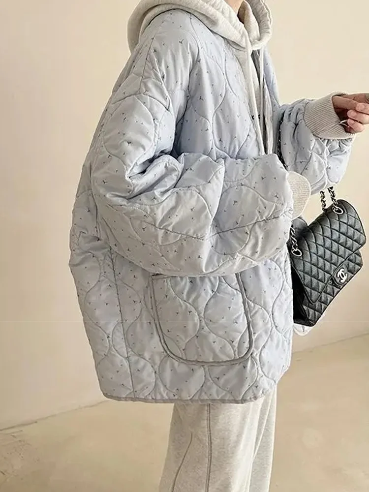 Женская стеганая куртка QWEEK с цветочным принтом