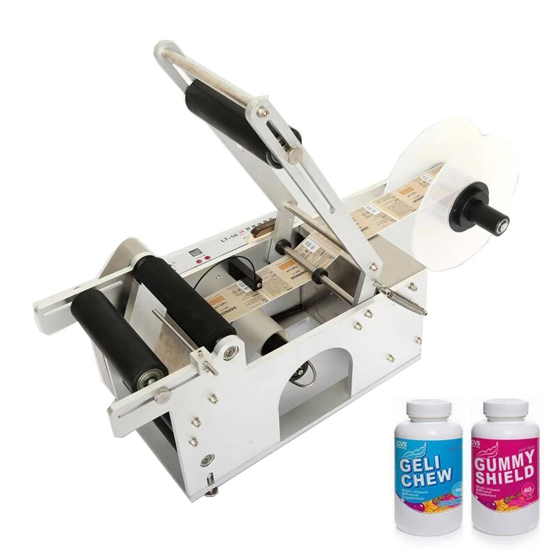 

Semi Automatic Round Glass Juice PET Bottle Labeling Machine Sticker Machine Label Dispenser Machinery