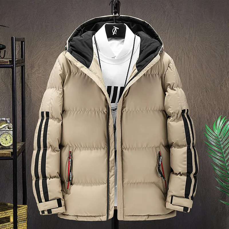 Winter Thicken Warm Padded Parka Men Patchwork Vintage Mural Print Down Jacket Streetwear Harajuku Oversized Coat  Men's Outwear