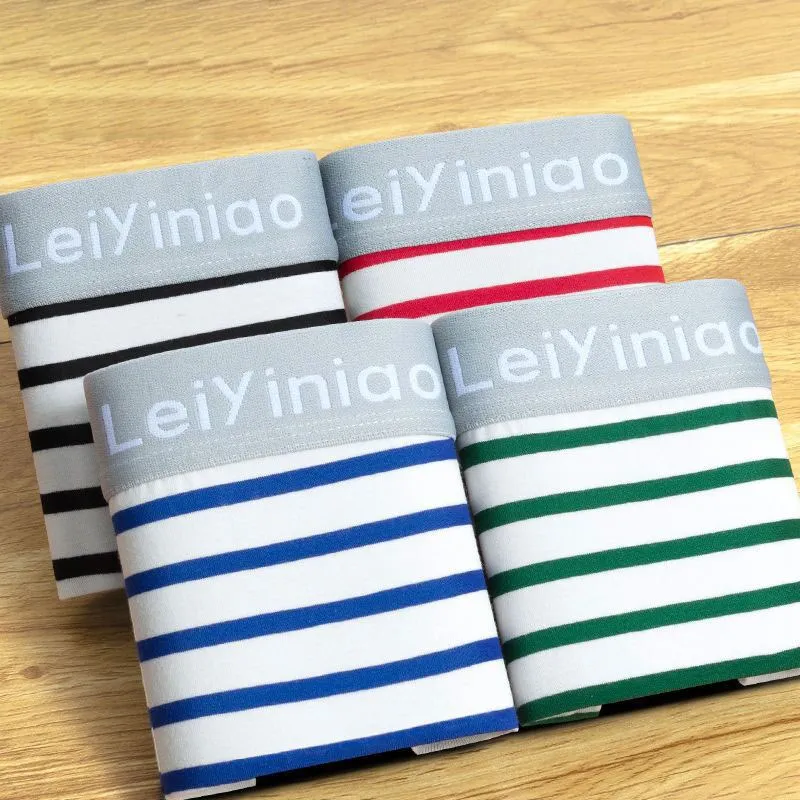 

Модное Полосатое нижнее белье, боксеры для мужчин, включая высококачественные удобные хлопковые мужские трусы и мужские трусы.