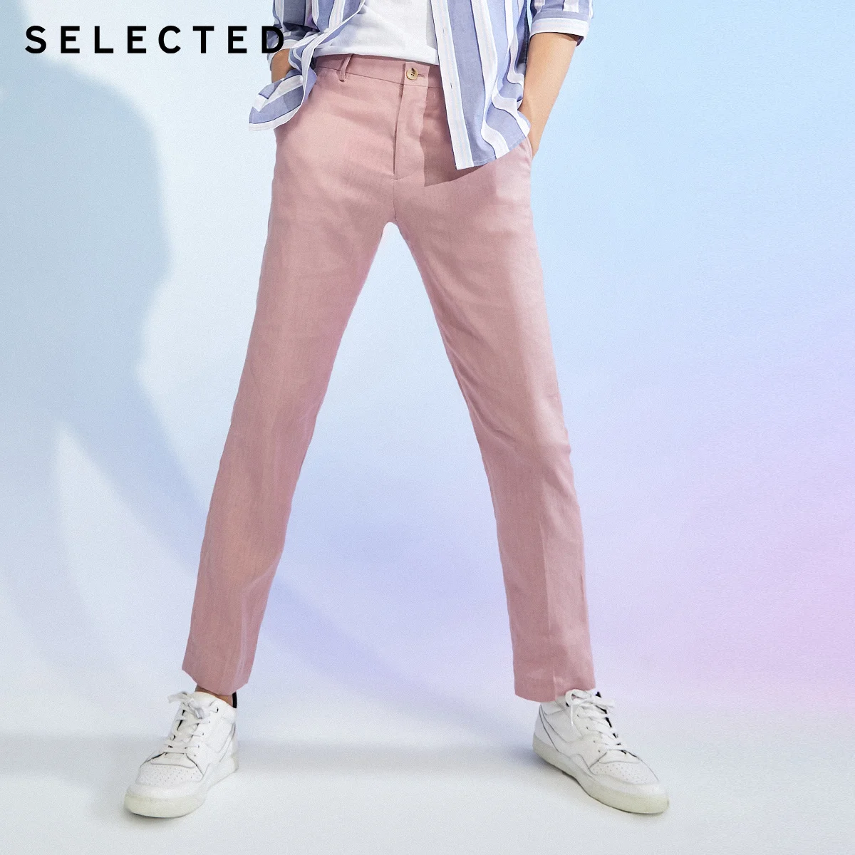 

SELECTED Pure Linen Fashion Temperament Straight Casual Pants Men S|420218502