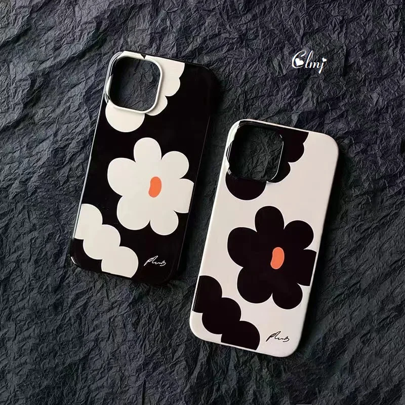 

Clmj Vintage Flower Phone Case For iphone 11 12 13 Pro SE 2020 7 8 Plus XS XR X Max Couple Phone Case Silicone Cover INS Gifts