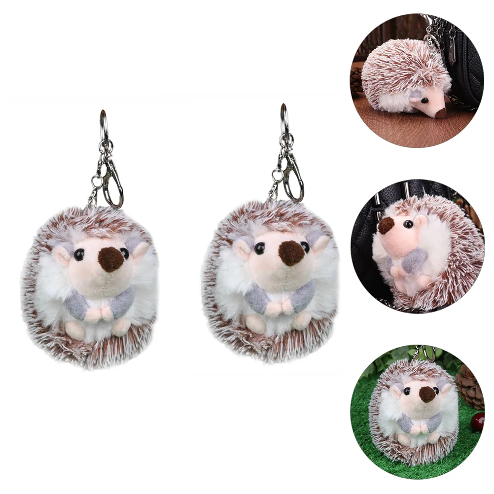 

Key Keychain Hedgehog Animal Pendant Plush Ring Pom Keyring Rings Chain Charmhanging Cute Keychains Fluffy Creative Holder