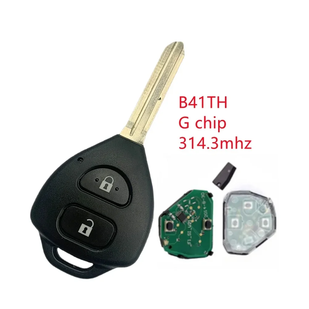 

KEYECU 314,3 МГц G чип FCC ID: B41TH для Toyota Hilux Yaris 2010 2011 2012 2013 2014 2 кнопки дистанционного управления автомобильный брелок