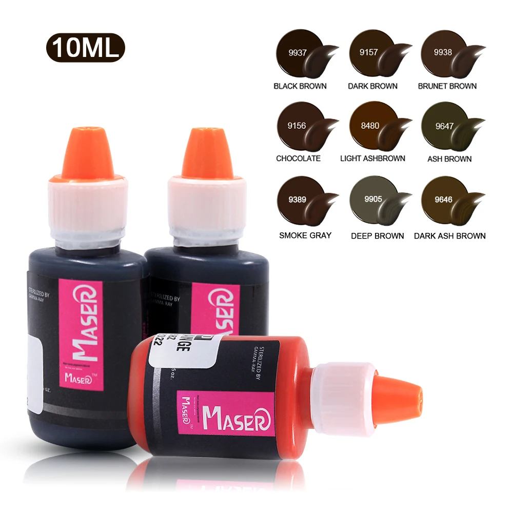 

10ml Tattoo Pigment Eyebrows Colors For Semi Permanent MakeUp Sets Tint Eyebrow Eyeliner Lips Beauty Microblading Tattoo Ink