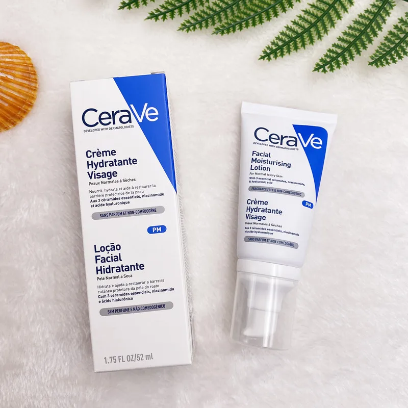 

52ml CeraVe Facial Moisturizing Lotion PM Night Cream Repair Sensitive Skin Whitening Nicotinamide Ceramide Face Skin Care Cream