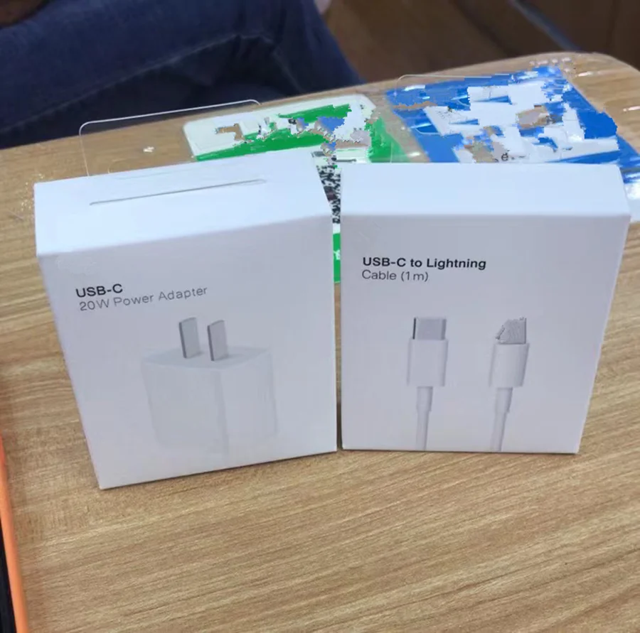 

10Set Fast Charging PD Charger EU US Plug 18W 20W Chrger With PD Usb C Cable 1m with Retail Packaging For Iphone 12 11 Pro Max